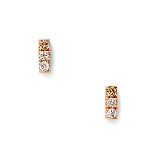 Stacked ombre diamond stud earrings set within 18k rose gold