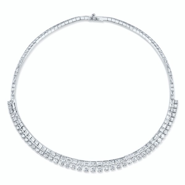 Kelly White Gold Diamond Choker Turned Hair Piece