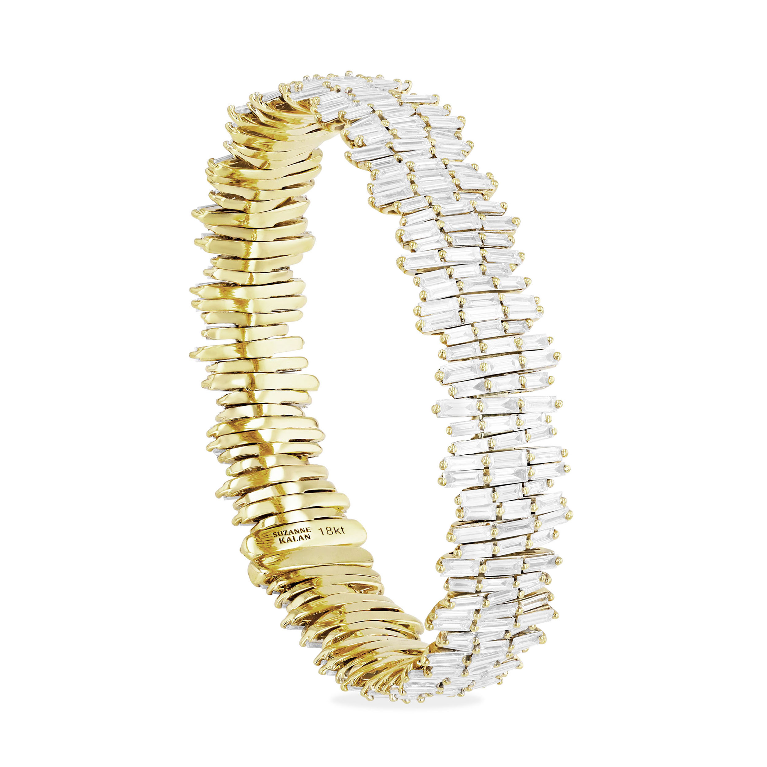 18k Yellow Gold Pave Diamond Bangle