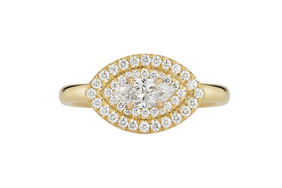 Bague en diamant taille marquise