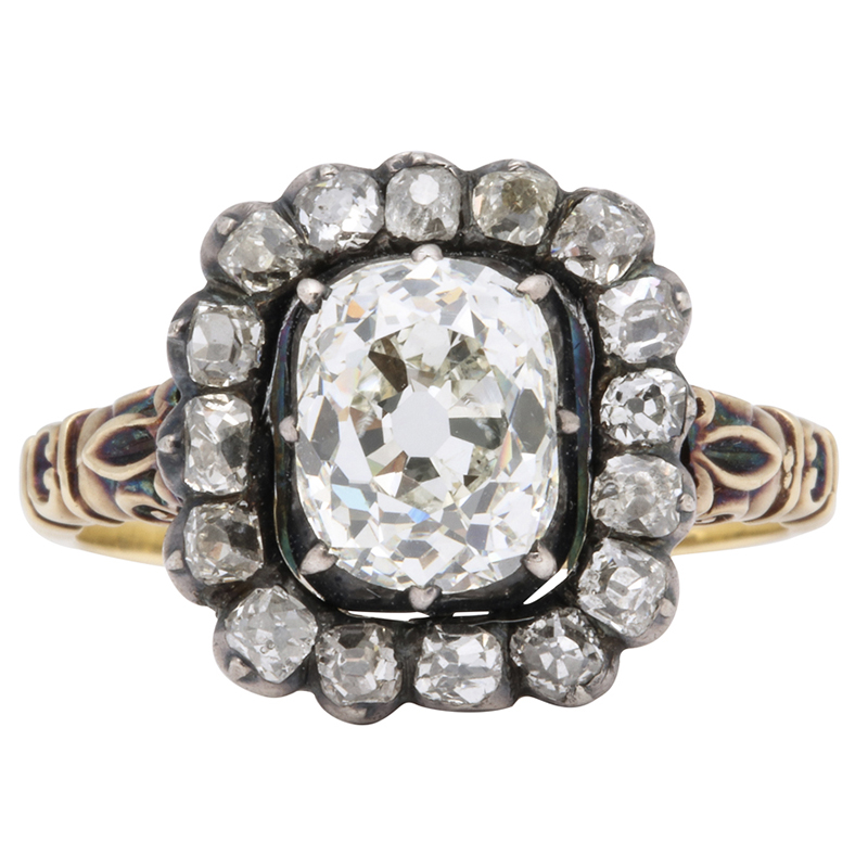 Georgian Diamond Cluster Ring