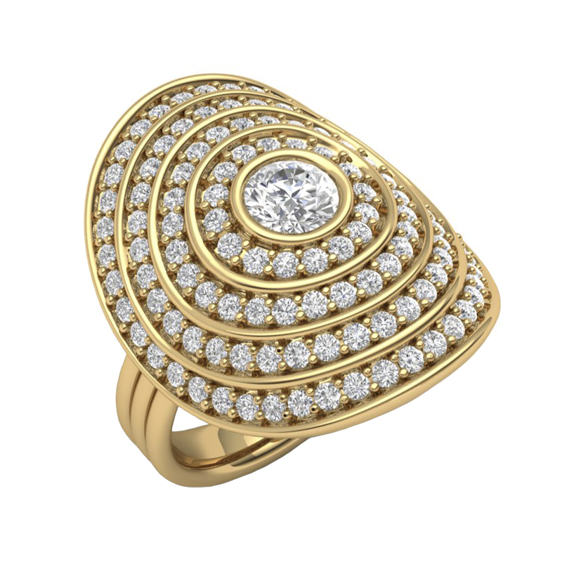 Bague Sagesse Universum Pave avec diamant central