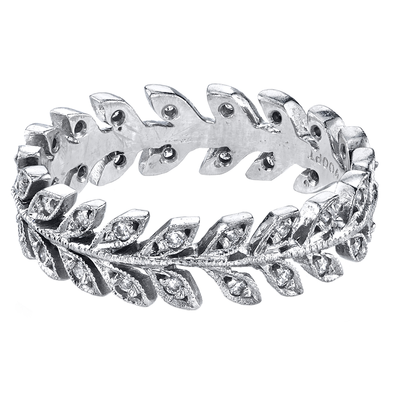 Platinum and Diamond Wheat Band