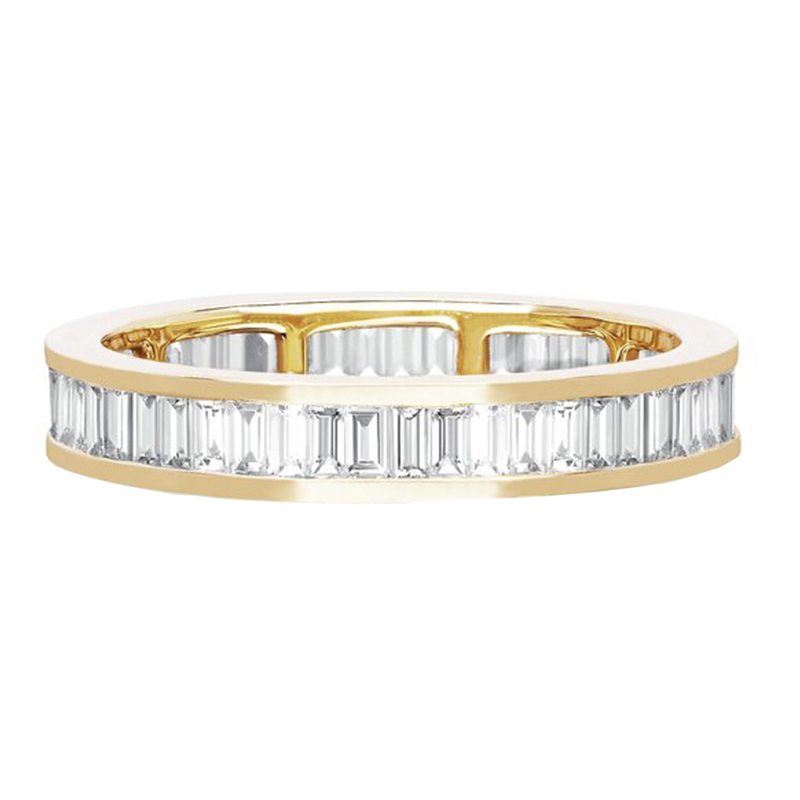 Diamond Channel Set Baguette Eternity Stack Ring