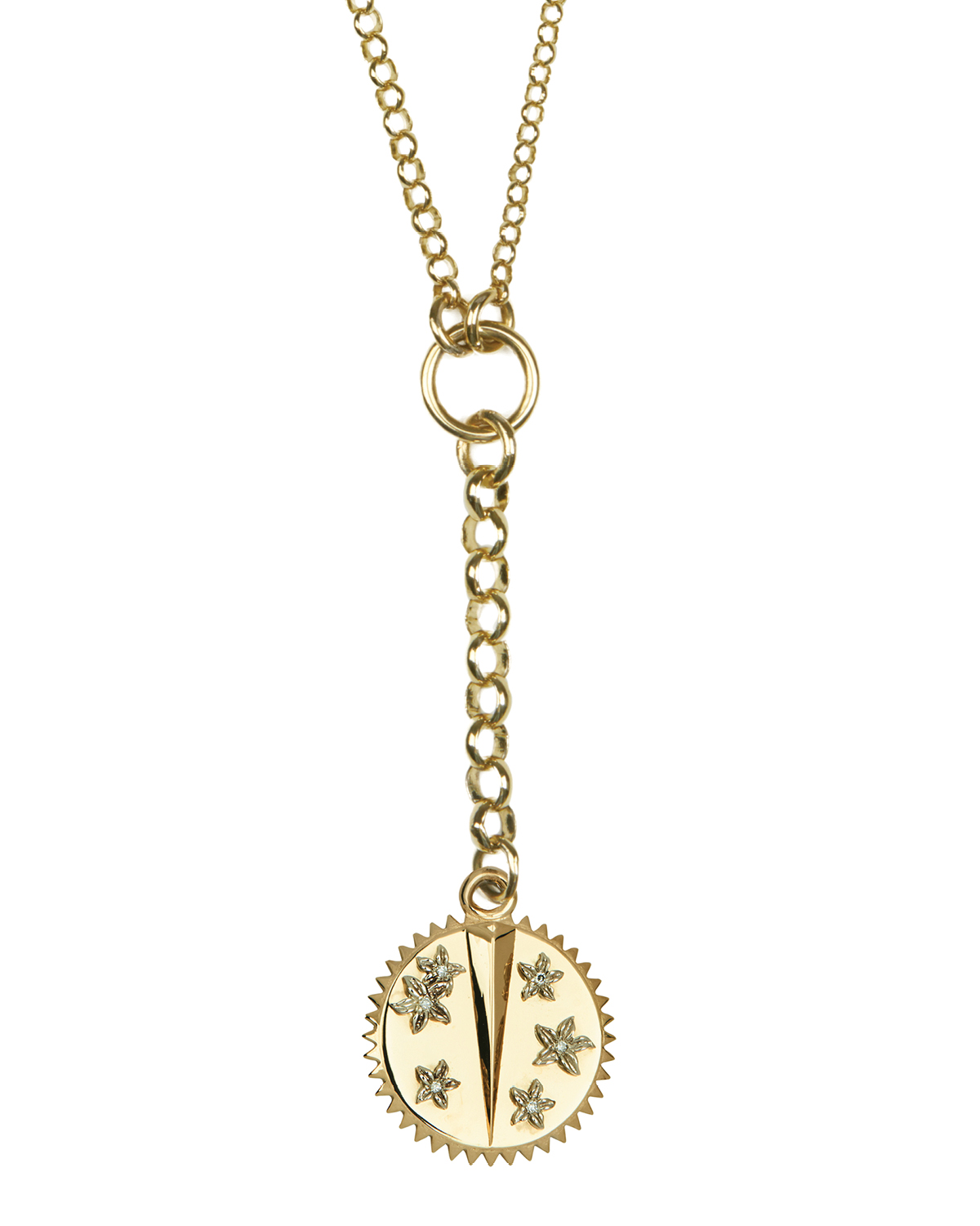 Foundrae Gold and Diamond Small Belcher Resilience Necklace.