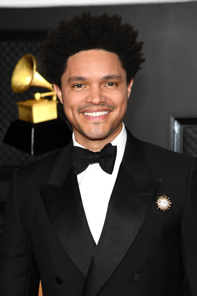 Trevor Noah in a custom Tiffany & Co. diamond brooch 