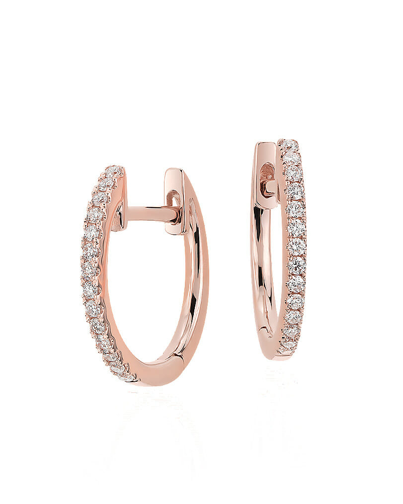 Petite Diamond Huggie Hoop Earrings