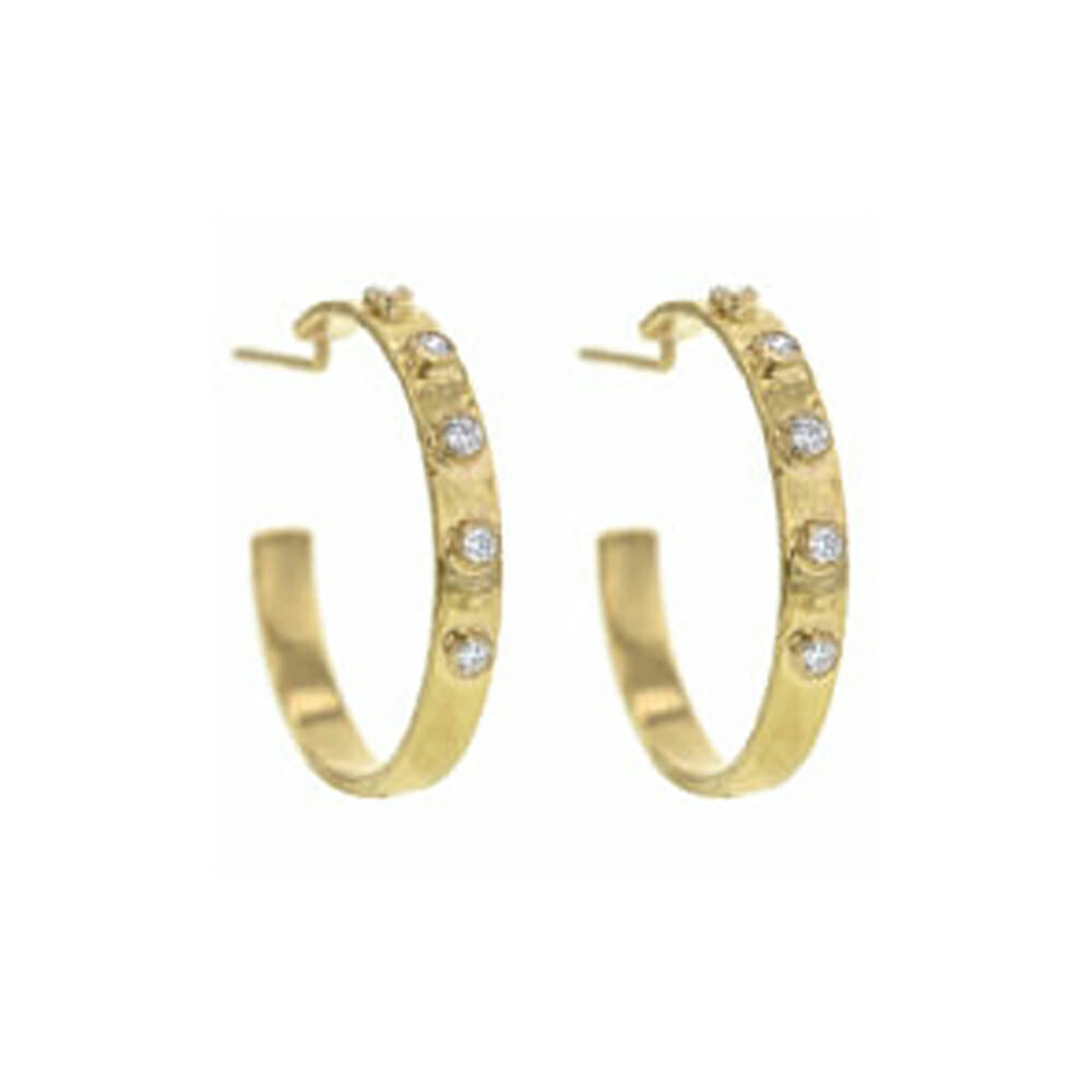 Diamond Ribbon Hoop Earrings