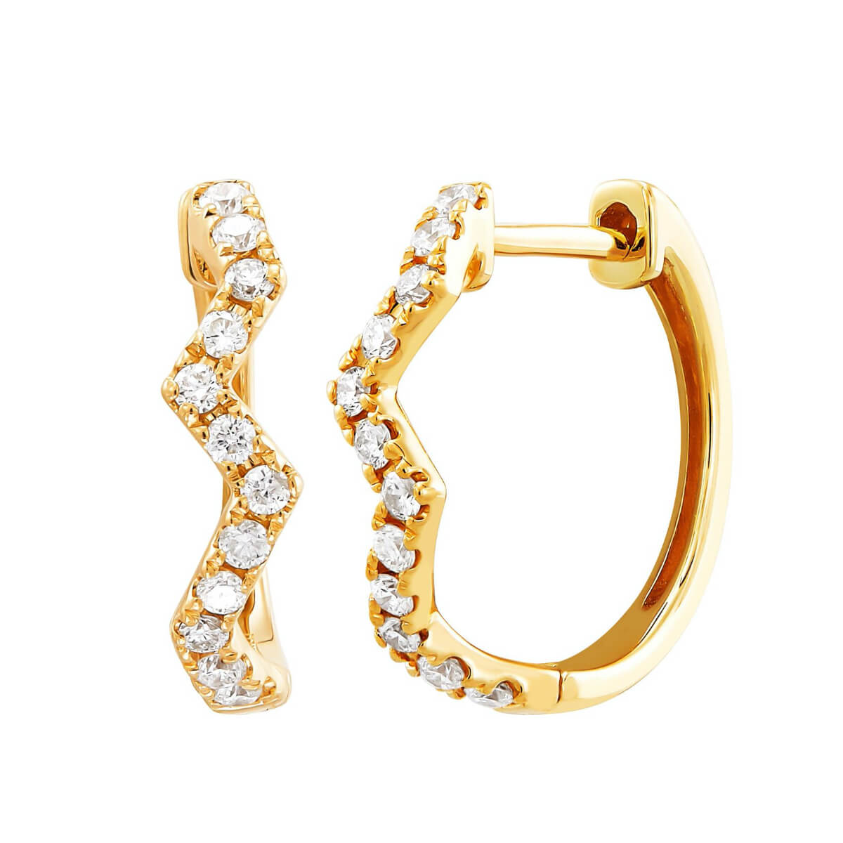 1/4 ct Diamond Zig Zag Hoop Earrings