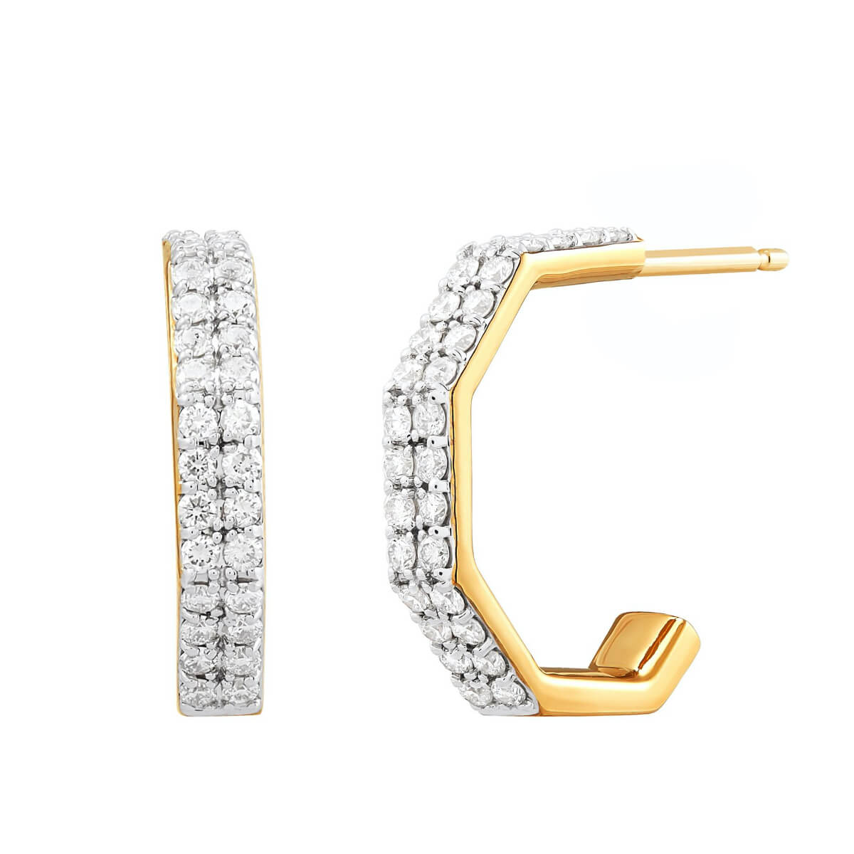 1/2 ct Diamond C-Hoop Earrings