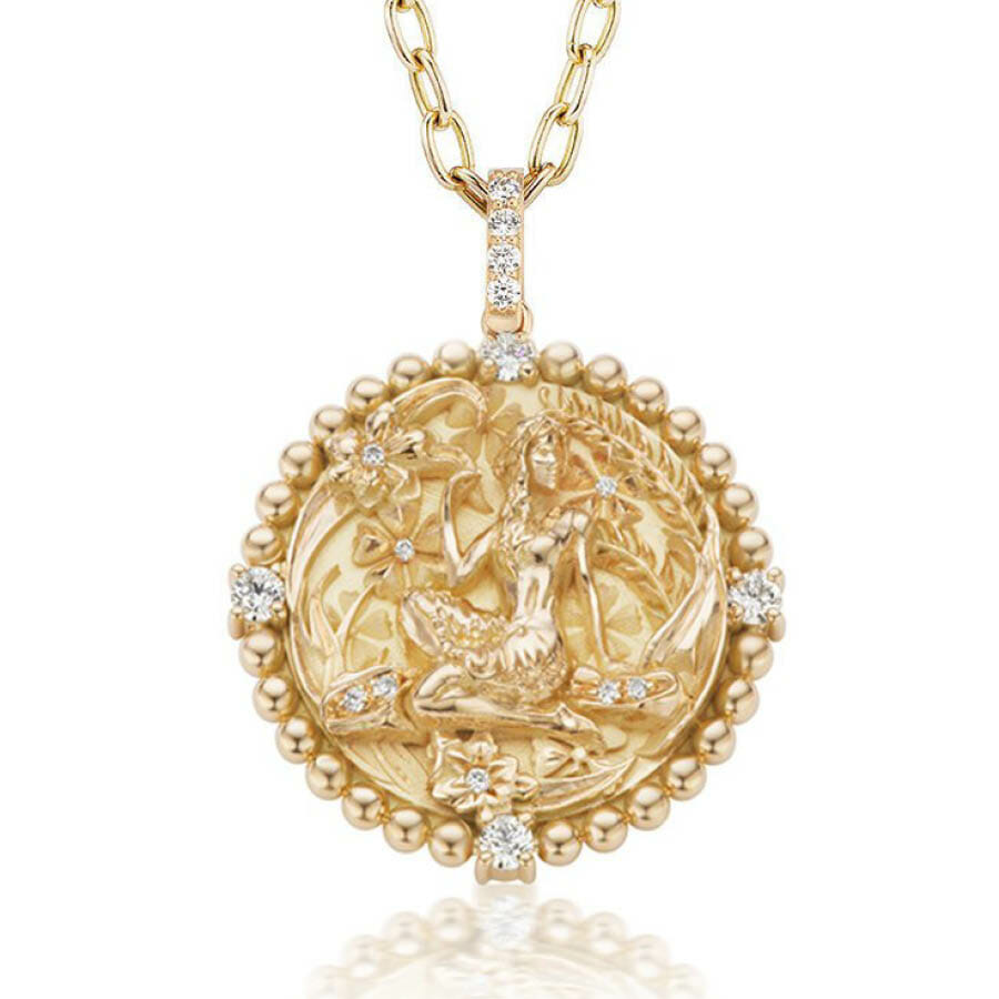 Classic Virgo zodiac medallion