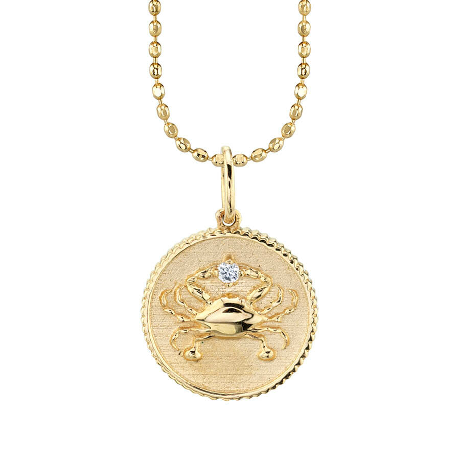 Gold & Diamond Small Zodiac Medallion Necklace