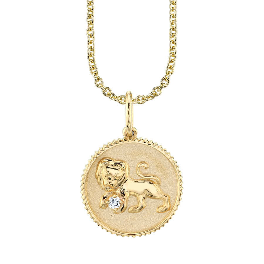 Gold & Diamond Small Zodiac Medallion Necklace