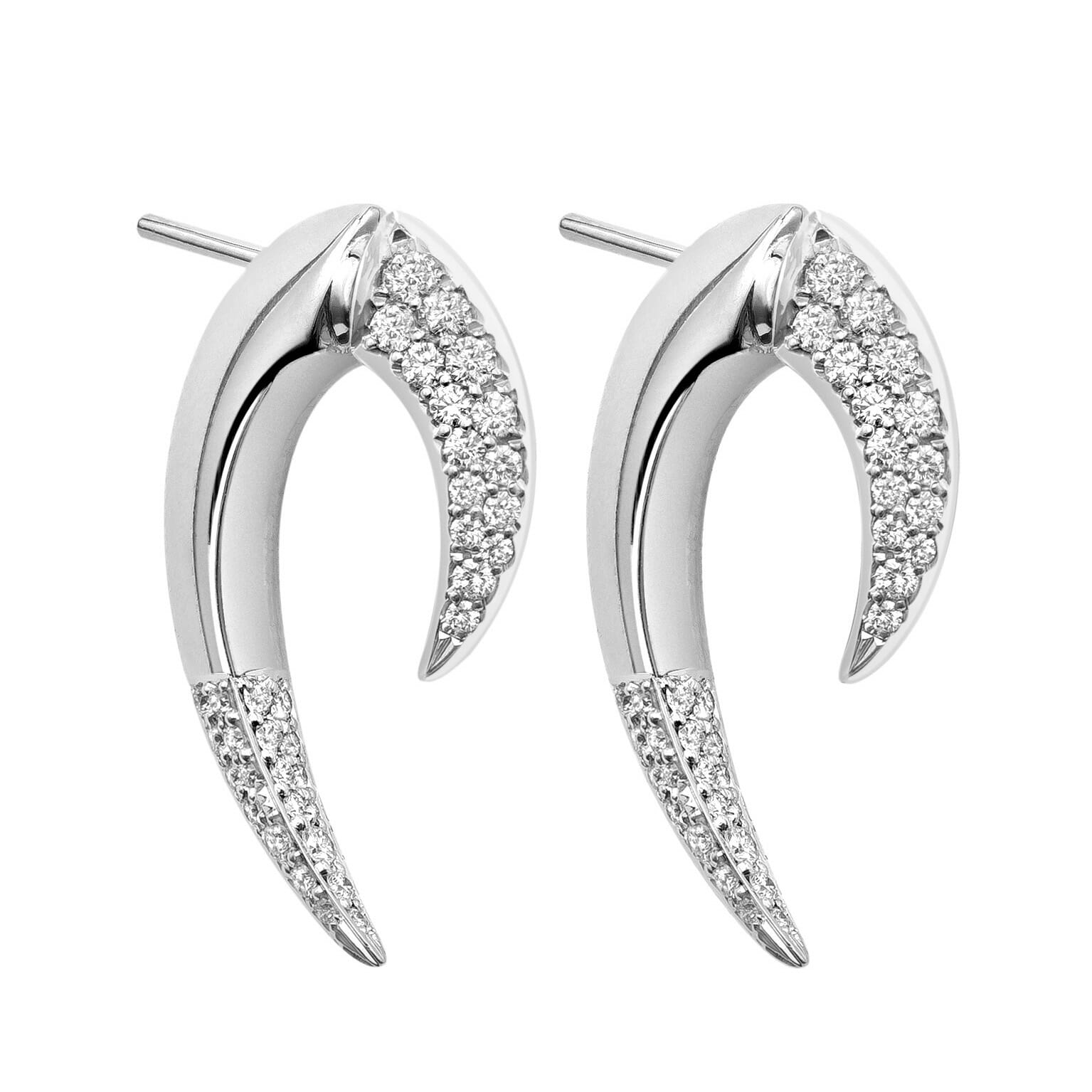 Shaun Leane 18ct White Gold and Diamond Large Talon Earrings
