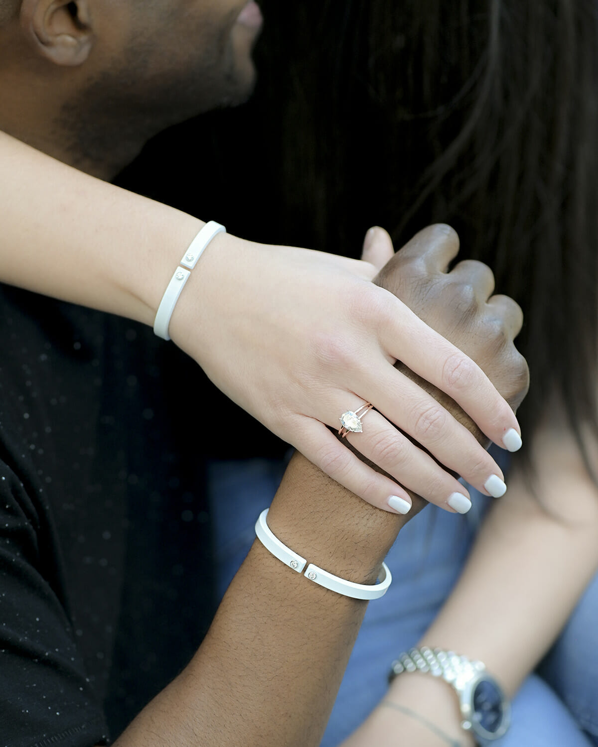 Stephanie Gottlieb Torque Cuff with Round Diamonds in White