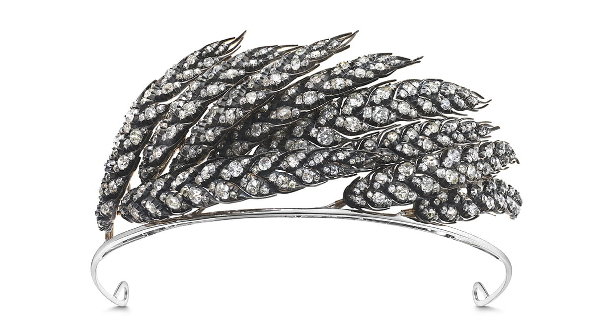 Chaumet exhibit  featuring Wheatsheaf Tiara