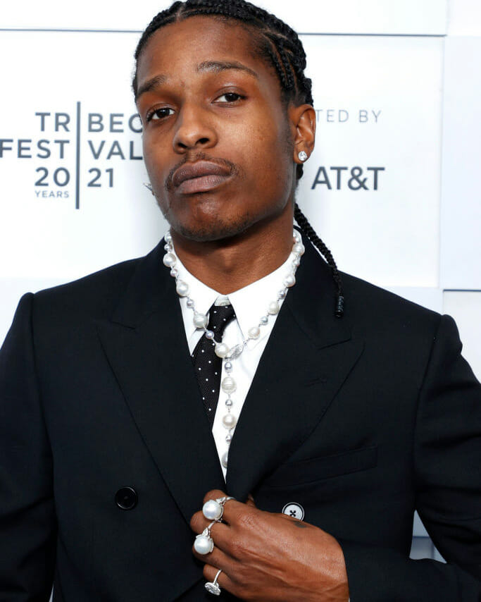 ASAP Rocky diamond jewelry couple style fashion Tribeca Film Festival red carpet