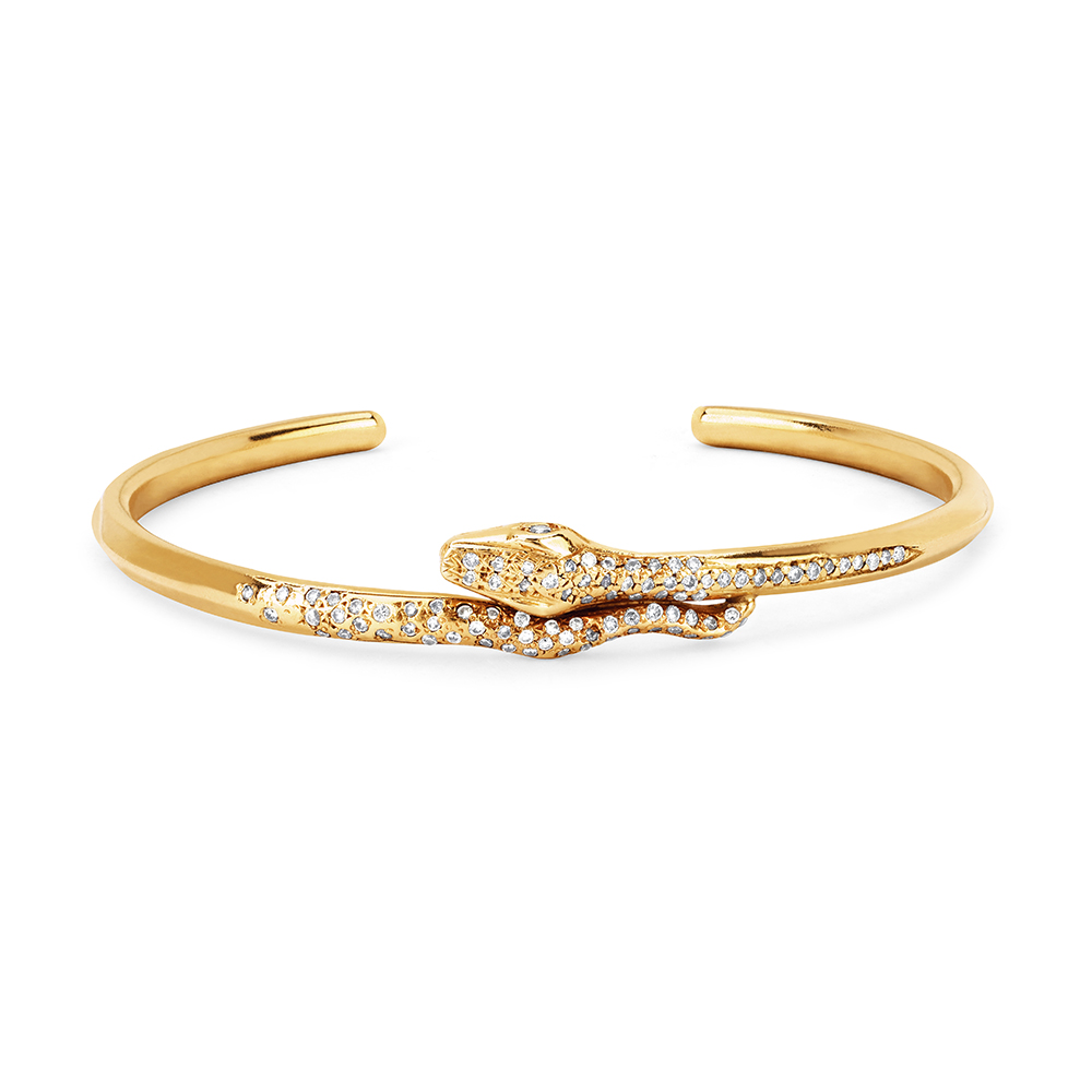 Kundalini Snake Cuff with Pavé Diamonds