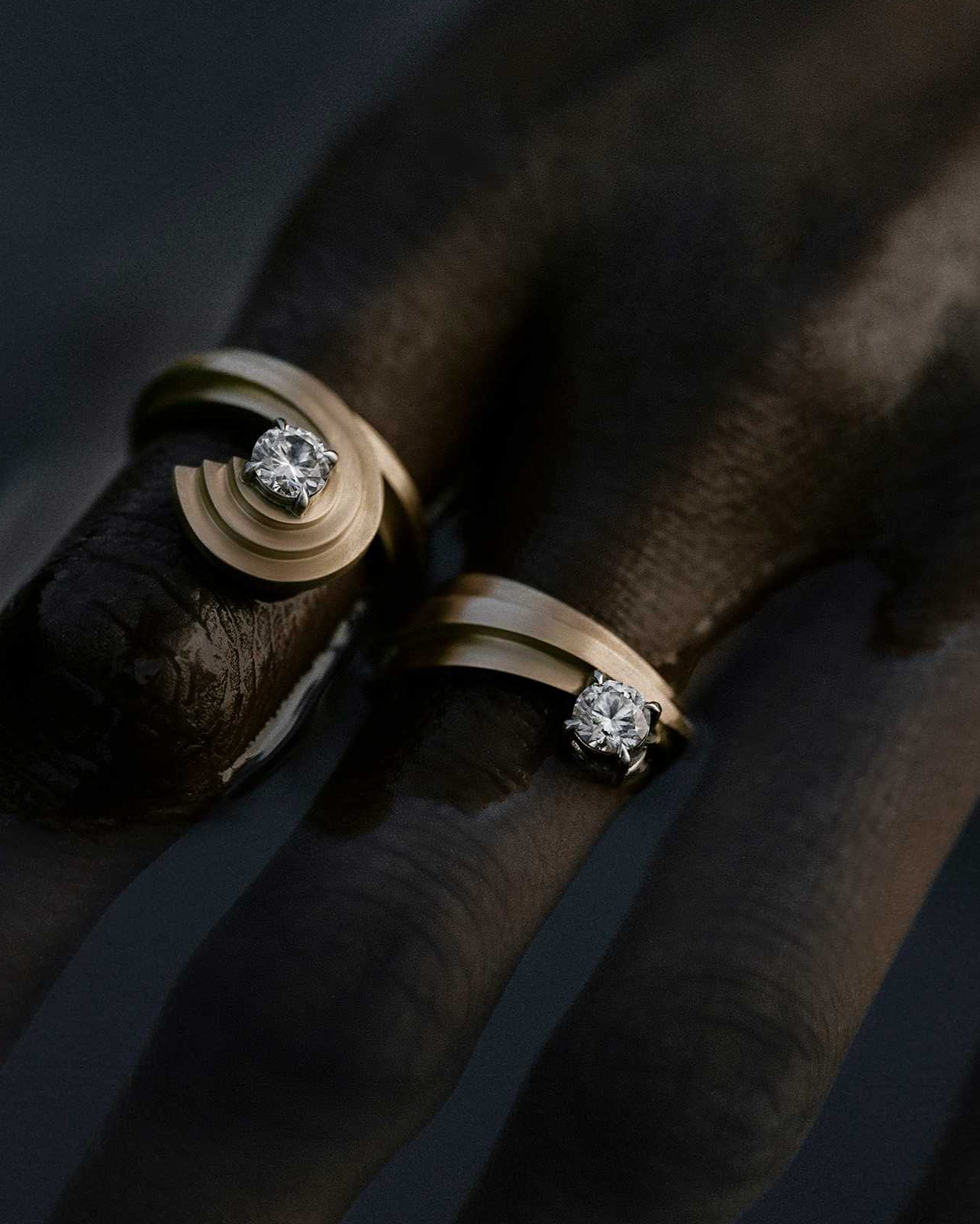 sustainable jewelry designer azlee gold diamond rings