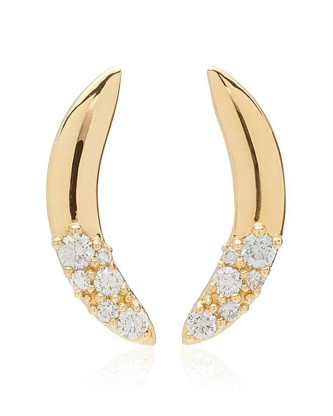 Jam+Rico 18K Yellow Gold Plantano Stud Earrings