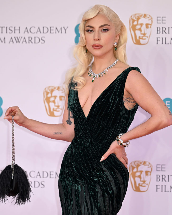 bafta awards diamond jewelry looks lady gaga