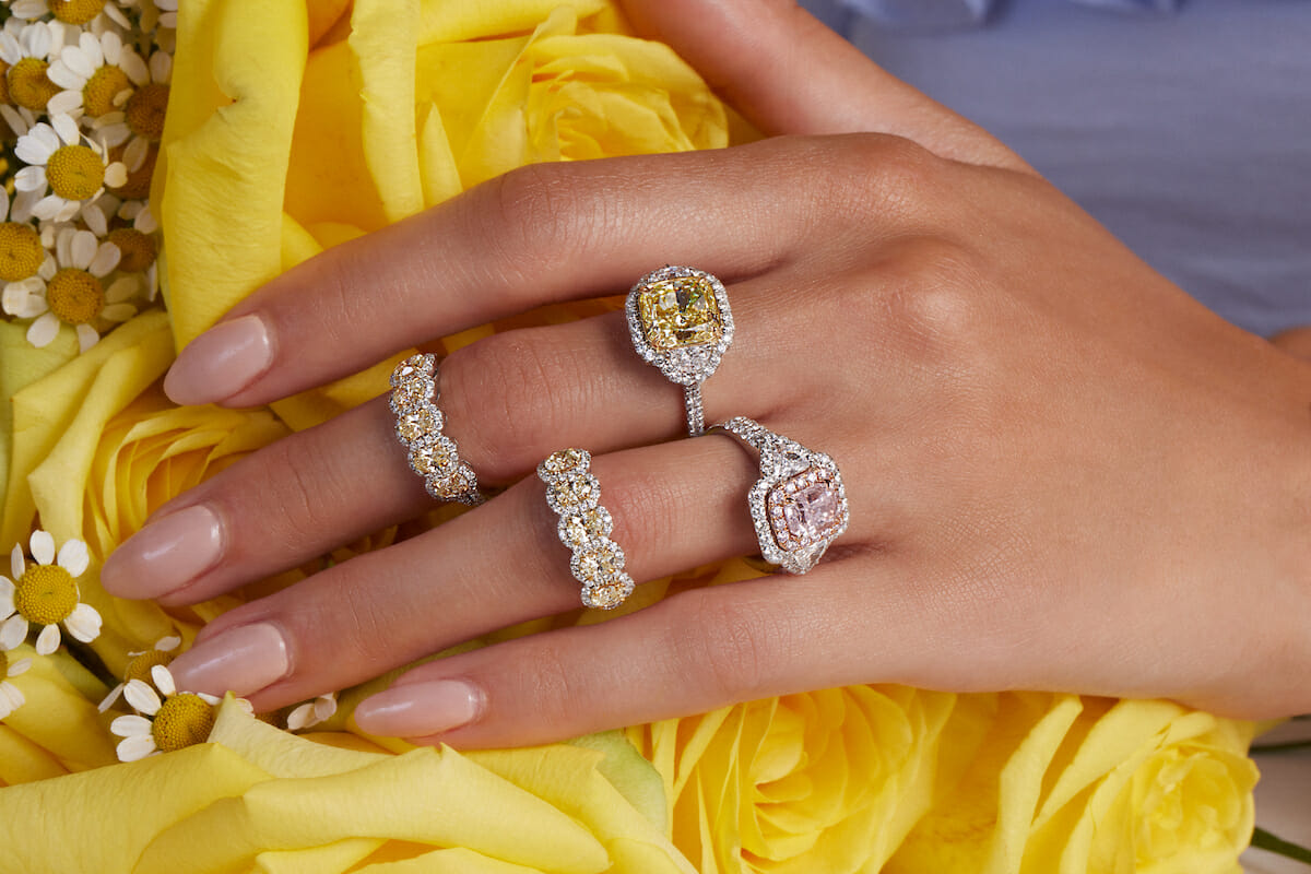 eddie levian yellow diamond rings