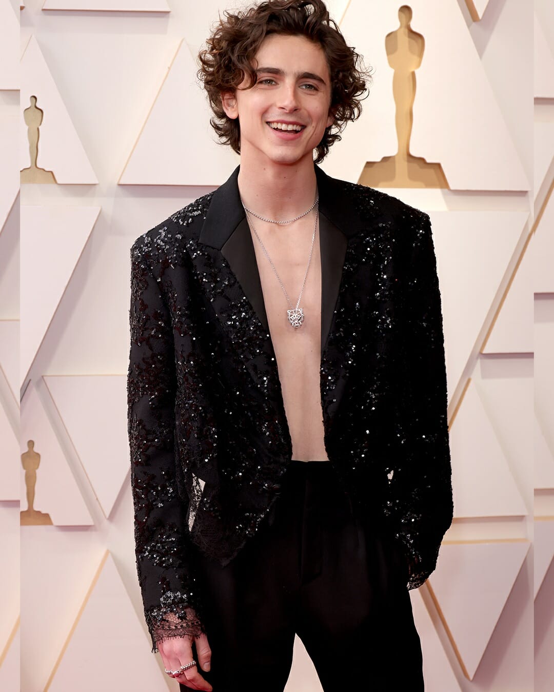 timothee chalamet oscars modern dandy diamond jewelry