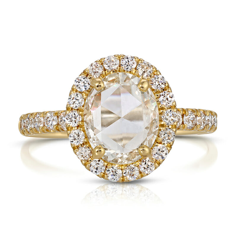 rose cut diamond engagement ring