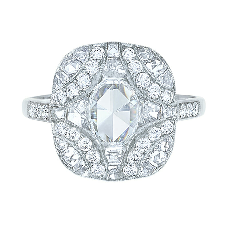 rose cut diamond engagement ring