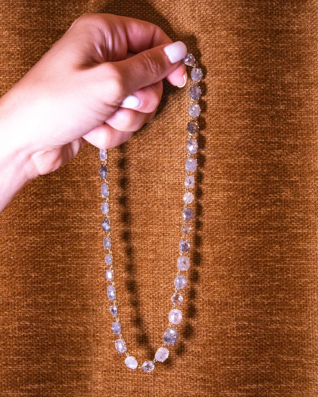 fancy white diamonds necklace