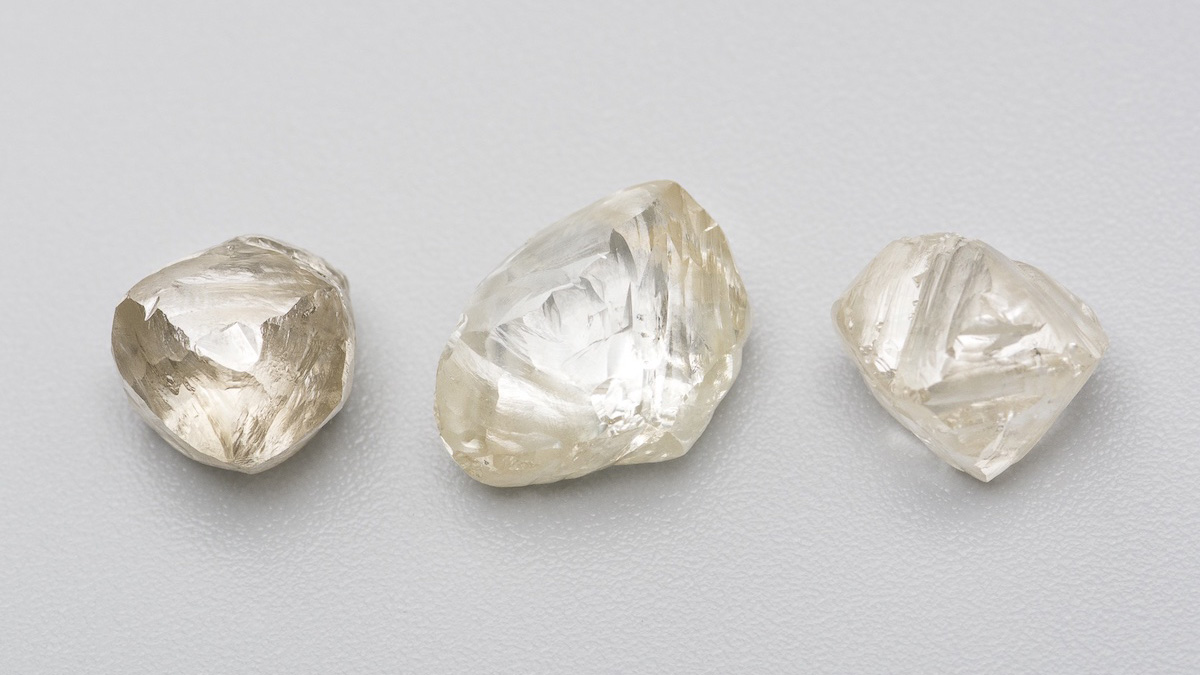 Rough natural diamonds