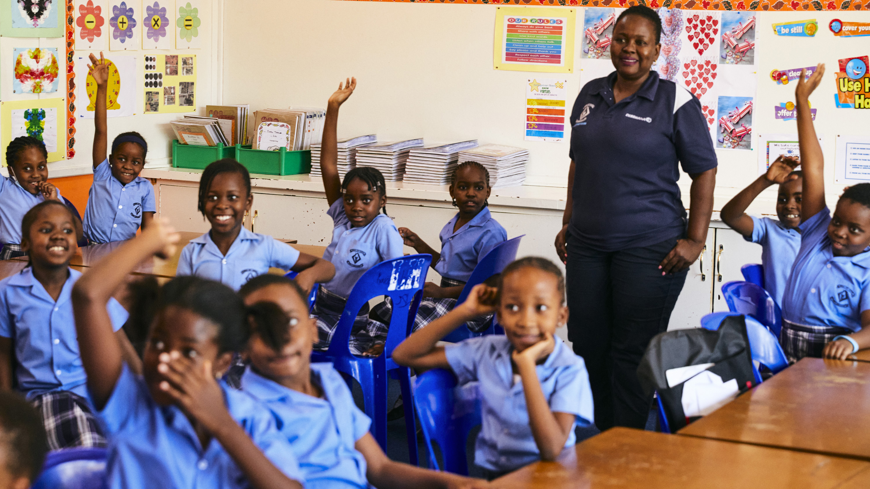 Livingstone House Primary School students and teacher 