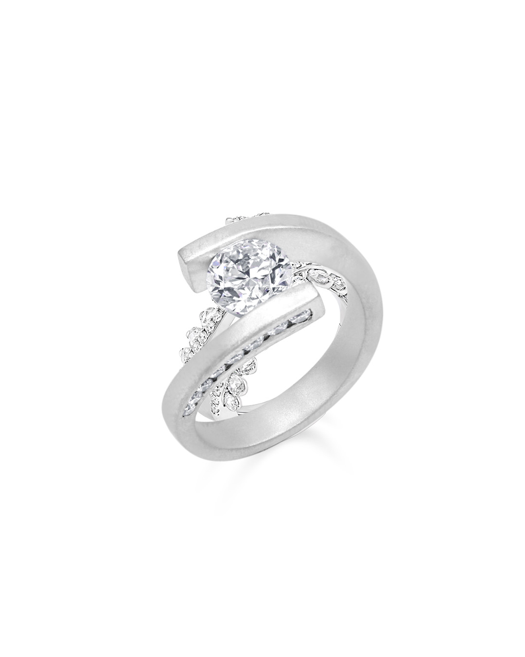 silver diamond ring