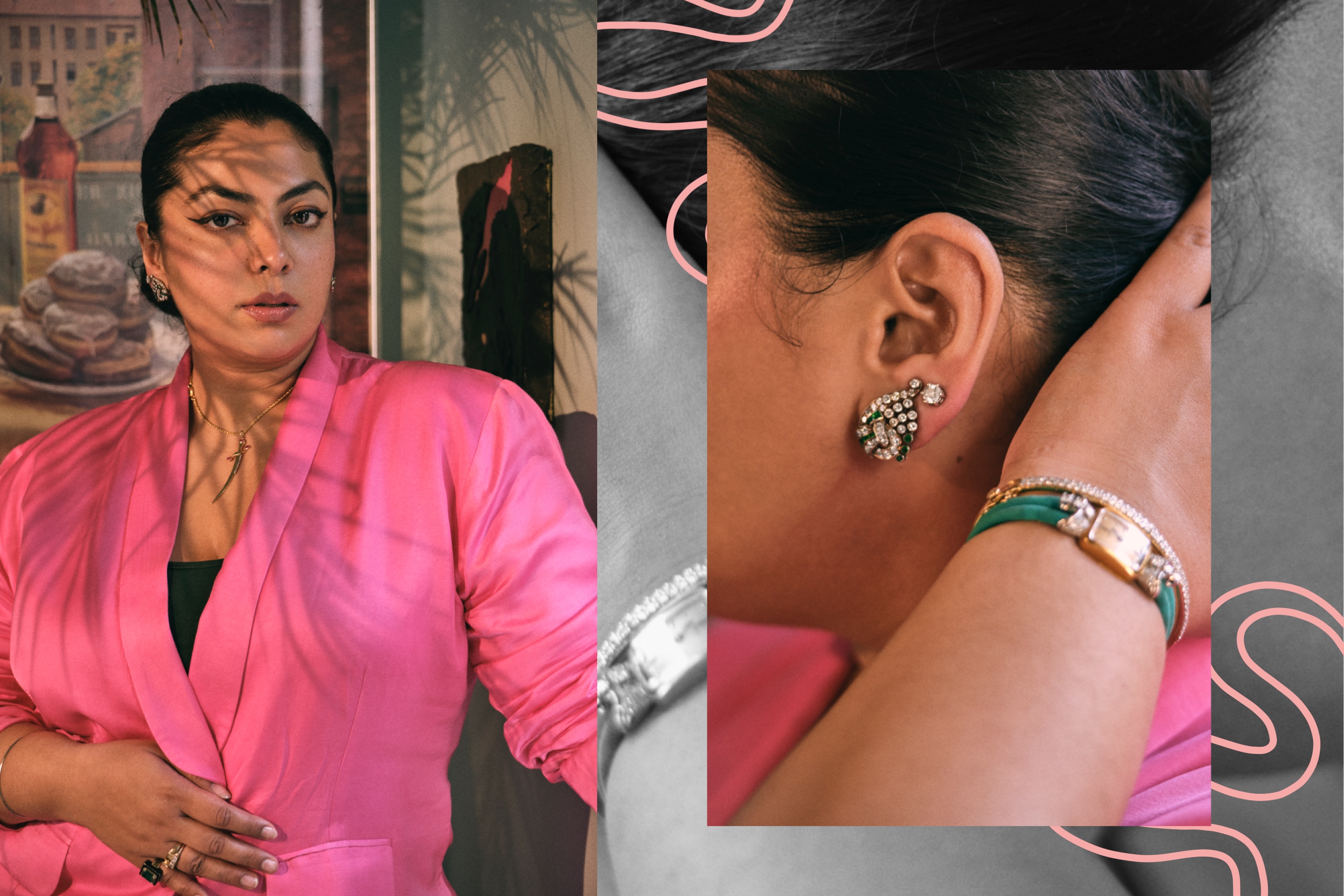 Nitya Arora’s natural diamond earrings