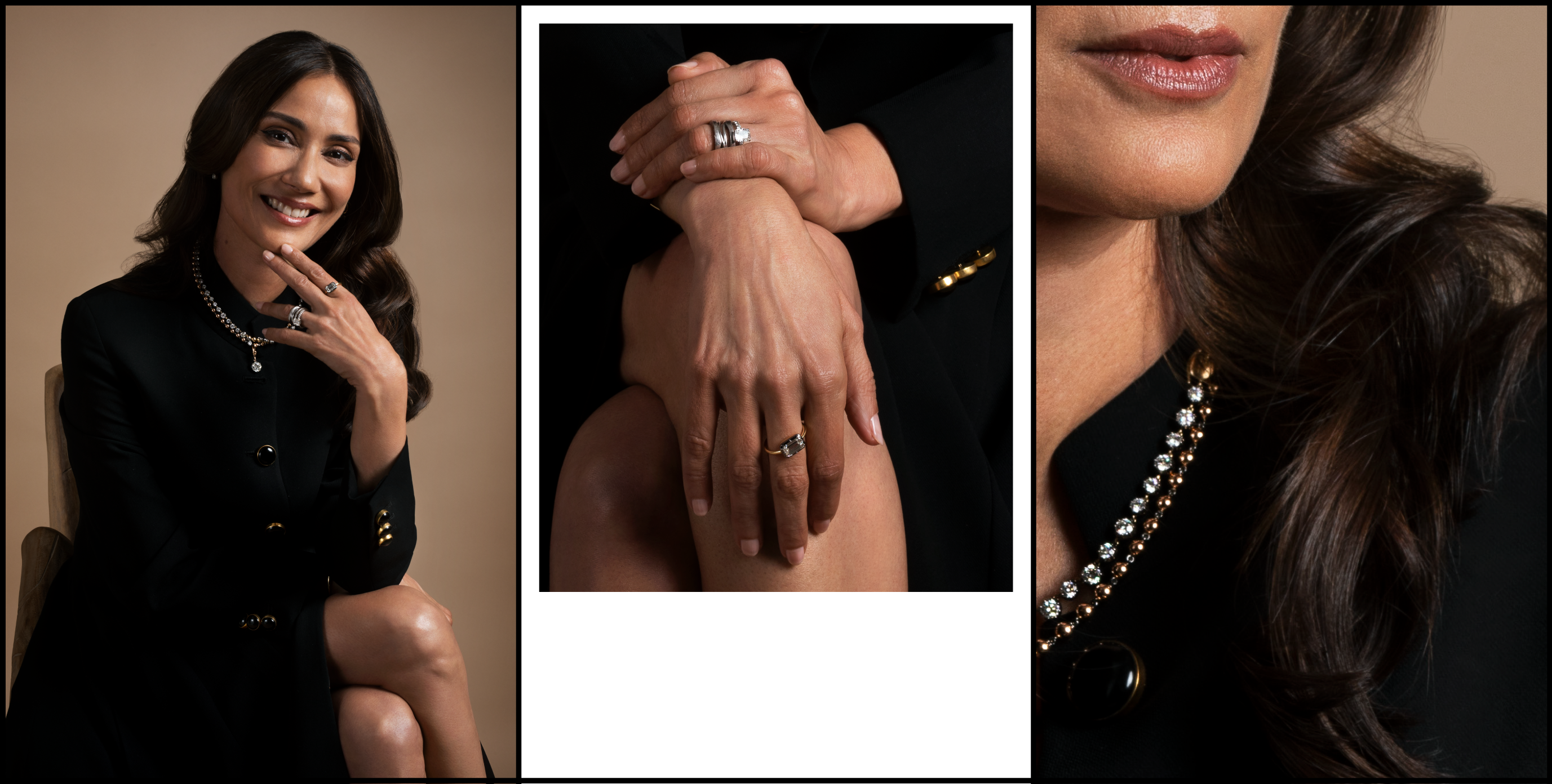 Nonita Kalra’s Minimalistic Elegance with natural diamond rings and necklace