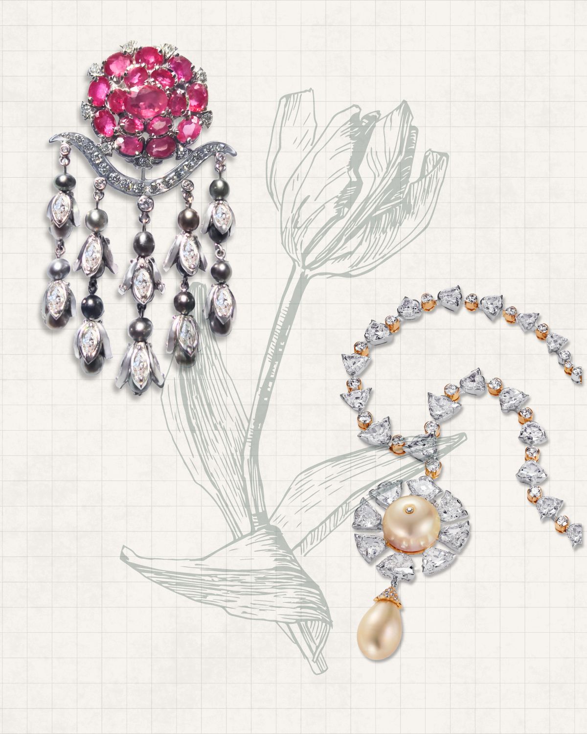 Tulip-inspired diamond jewellery symbolizing love, elegance, and loyalty by Shruti Sushma