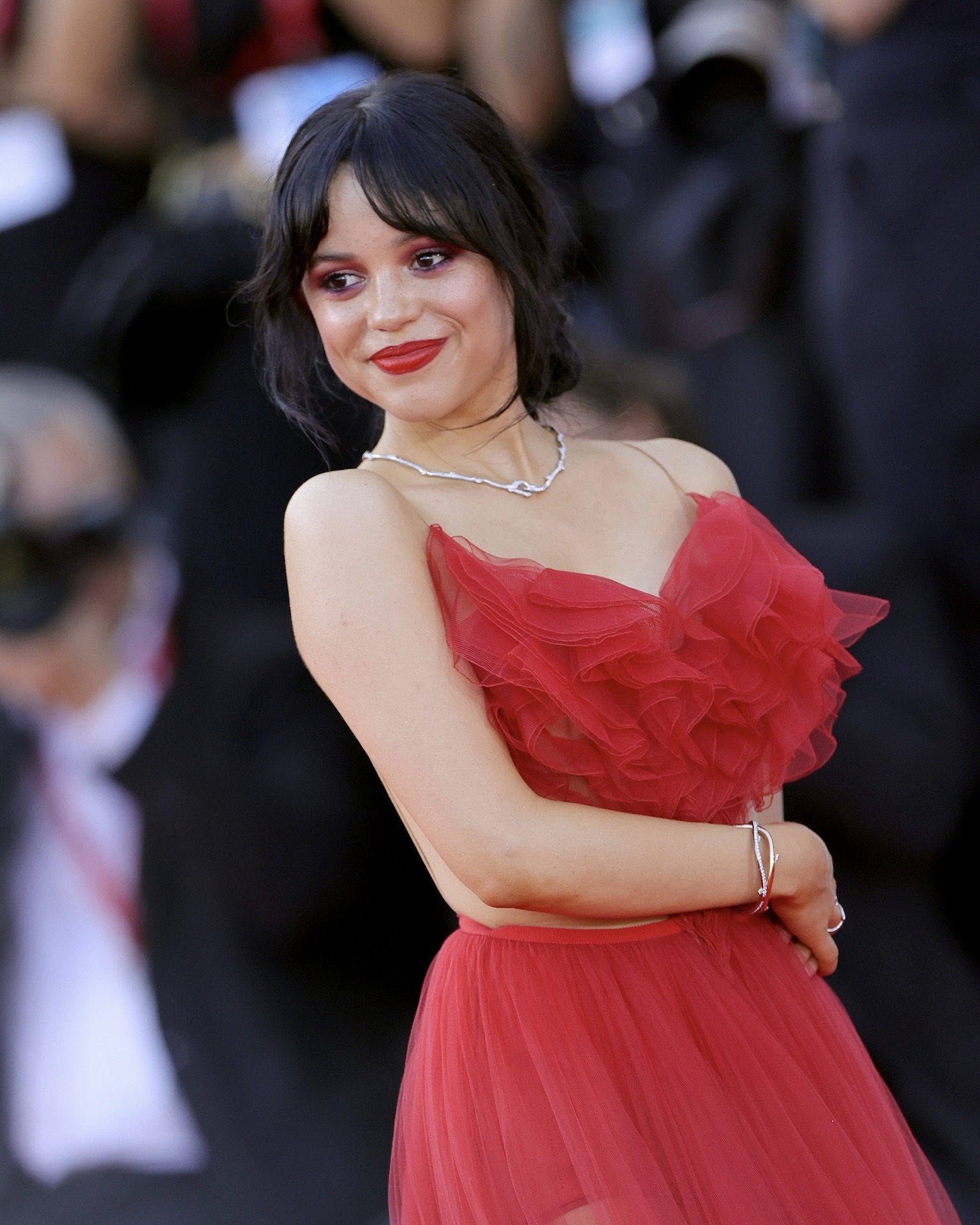 Jenna Ortega shined in Dior Joaillerie diamond jewelry during the 2024 Venice Film Festival.