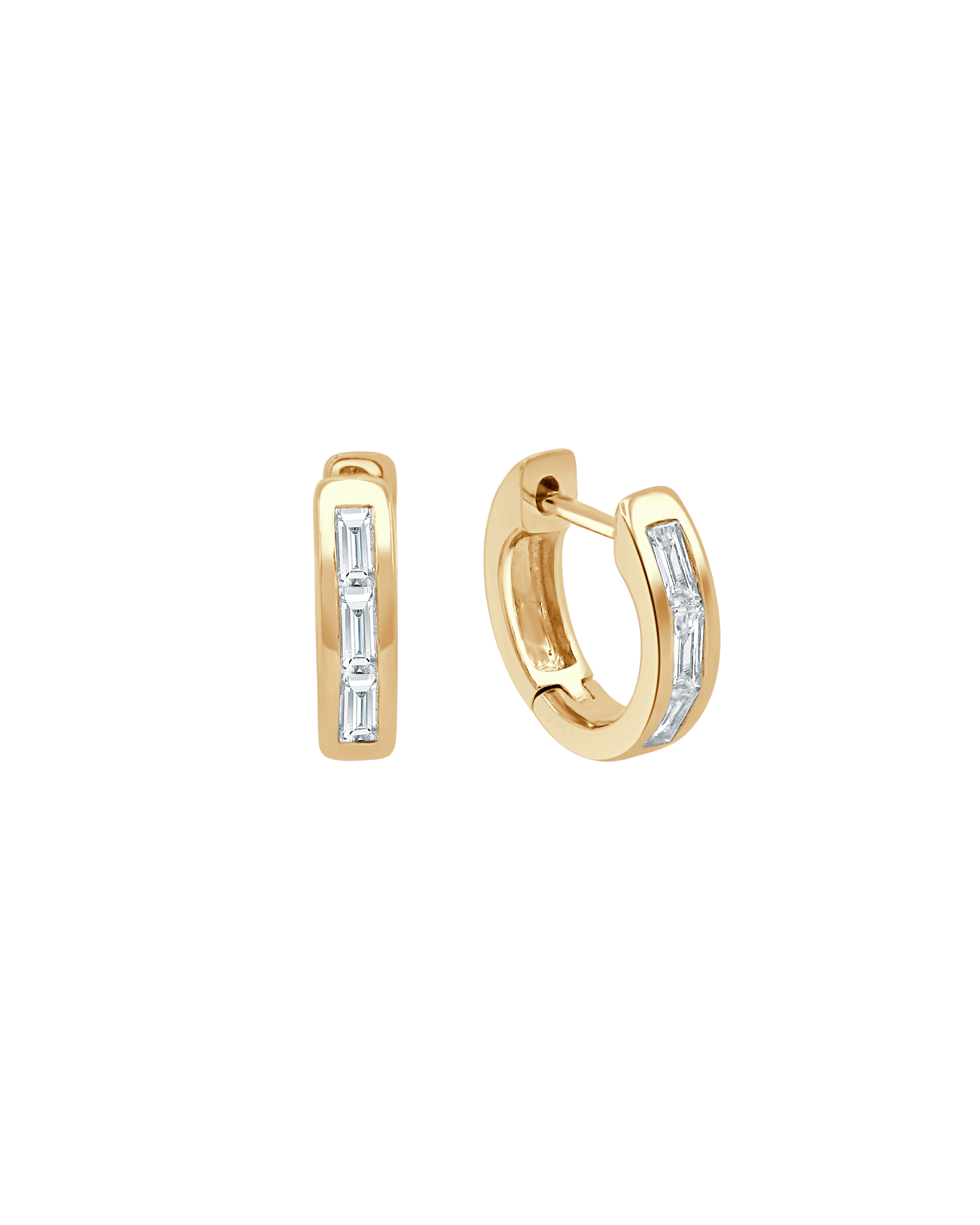 Elegant Baguette Diamond Hoop Earrings by La Marquise