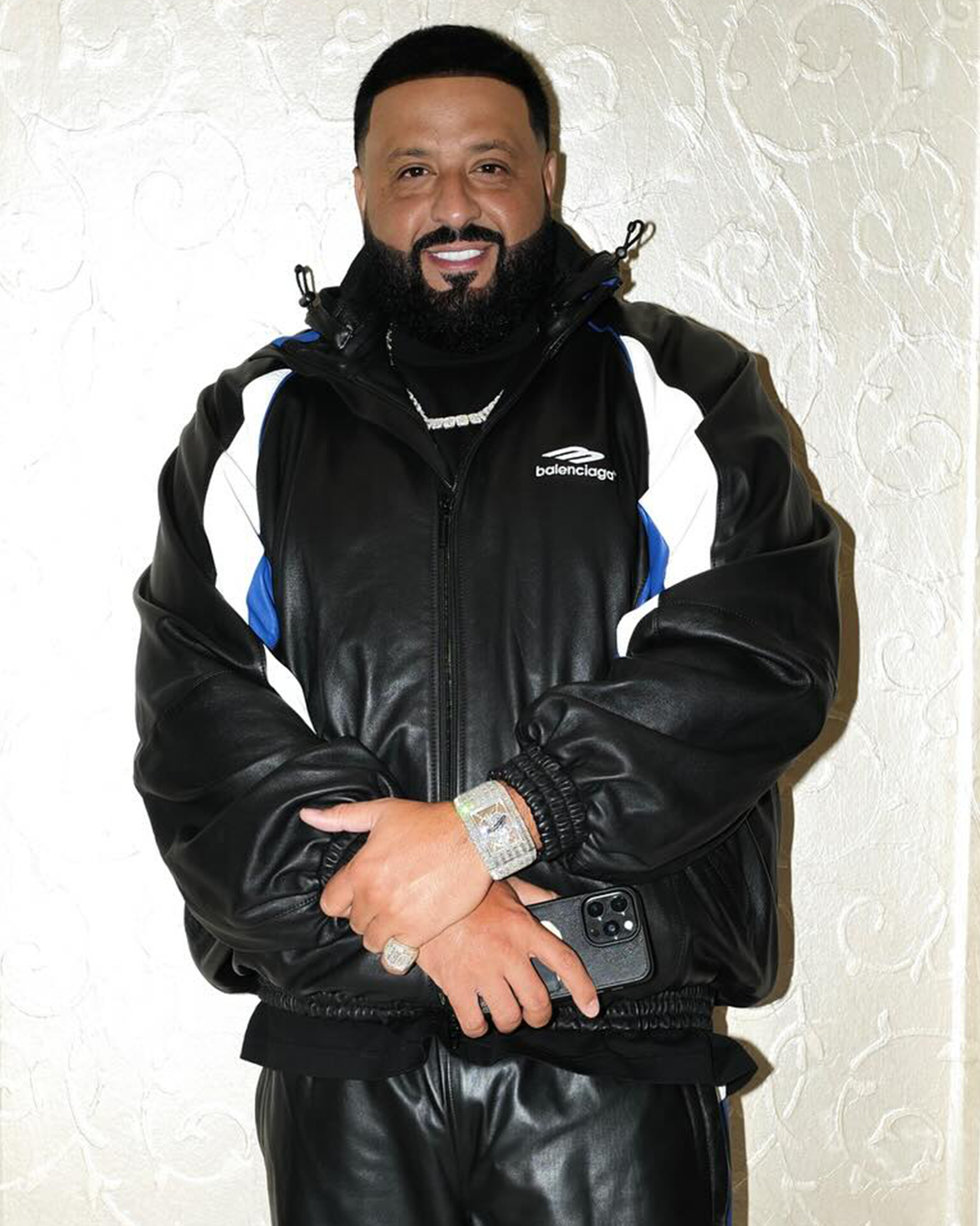 DJ Khaled wearing Jacob & Co. Billionaire III diamond watch