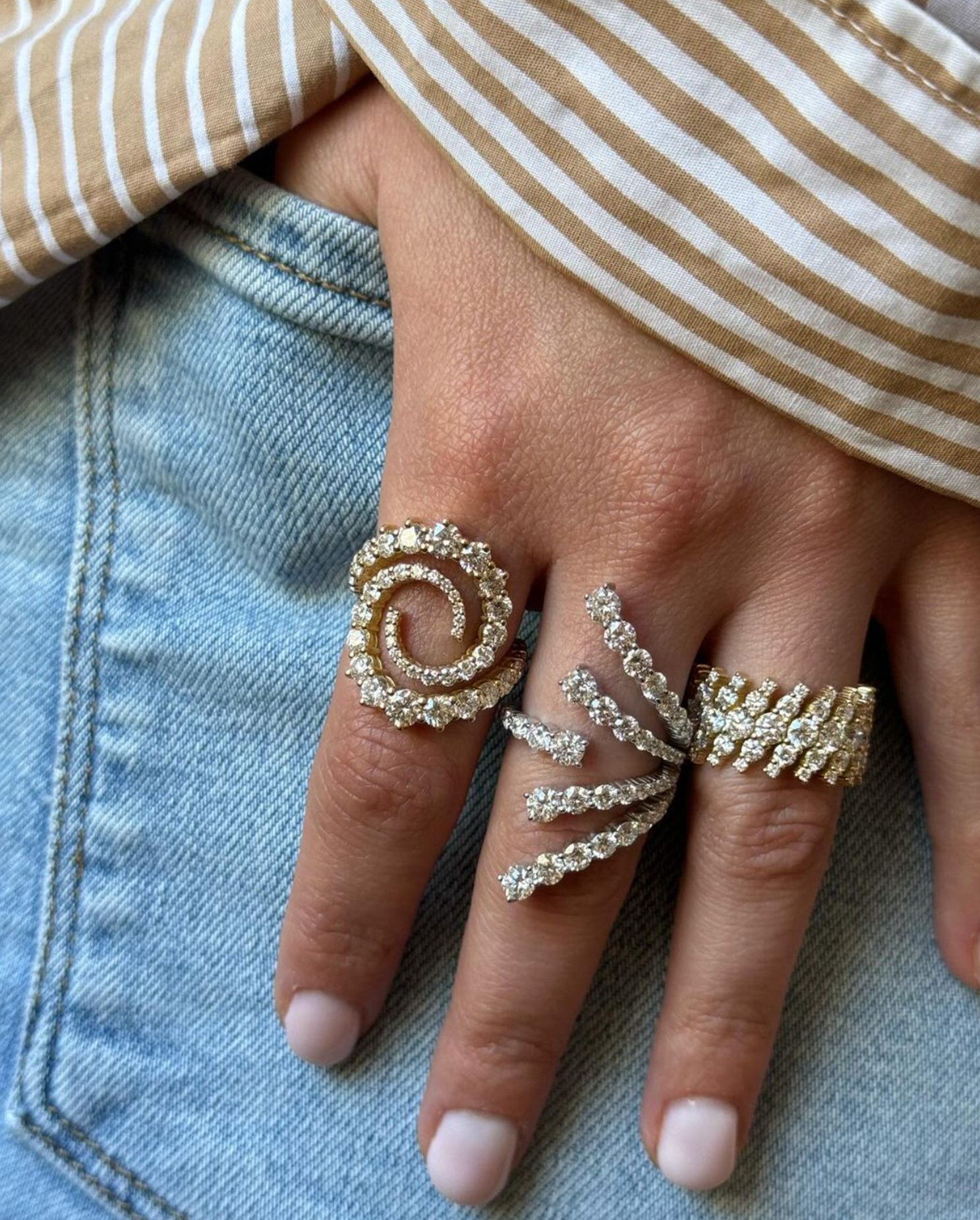 Cascade Rings from Melissa Kaye Jewelry